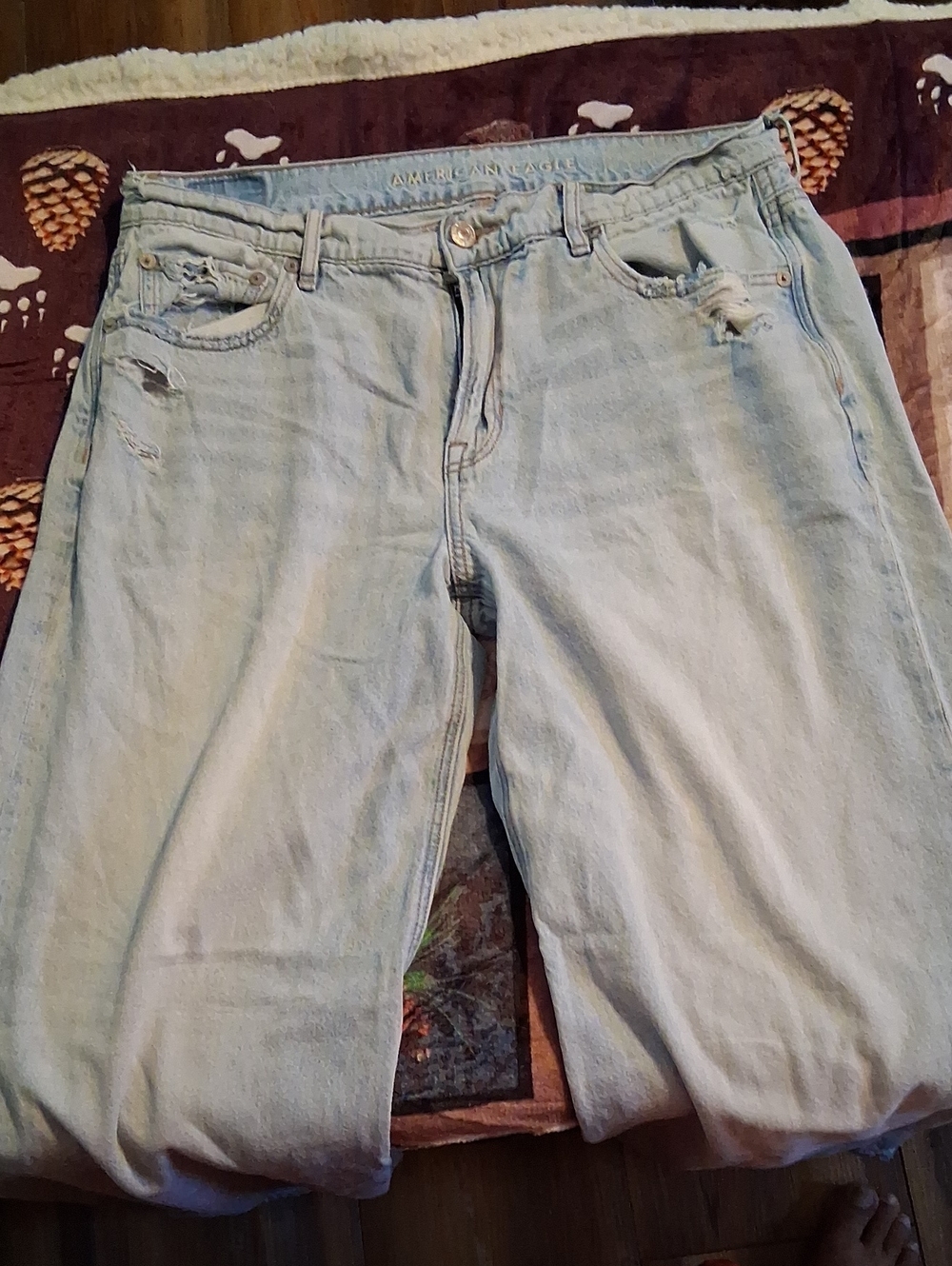 American Eagle Outfitters Light Wash Distressed Men’s Jeans